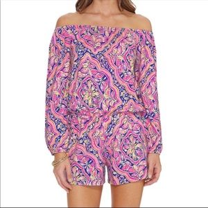 Lilly Pulitzer Lana Off the Shoulder Romper- Small